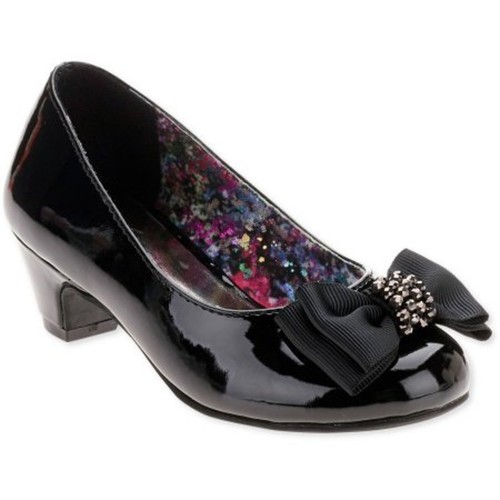 NEW George Patent Leather Girls Evie Kitten Heel Shoes Jewel Bow 13 Girl NWT - Picture 2 of 6