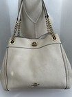 Coach White Ivory Turnlock Edie Handbag Bag Gold Metal Accents J1748-36855