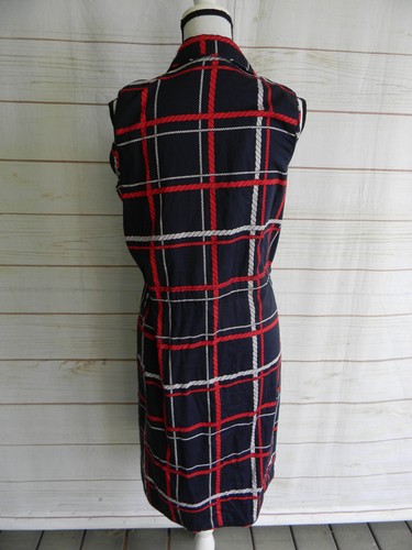 TALBOTS RED/WHITE/BLUE NAUTICAL ROPE SLEEVELESS SHIRT DRESS TIE WAIST SZ 12 - Picture 3 of 4