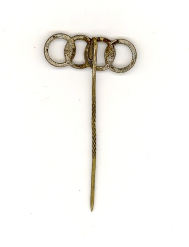 Auto Union / Audi: vintage pin brooch badge. all metal. 1930s? - Picture 3 of 3