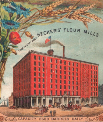 1880s-90s Hecker's Flour Mills Recipes On Back Factory Image #7C