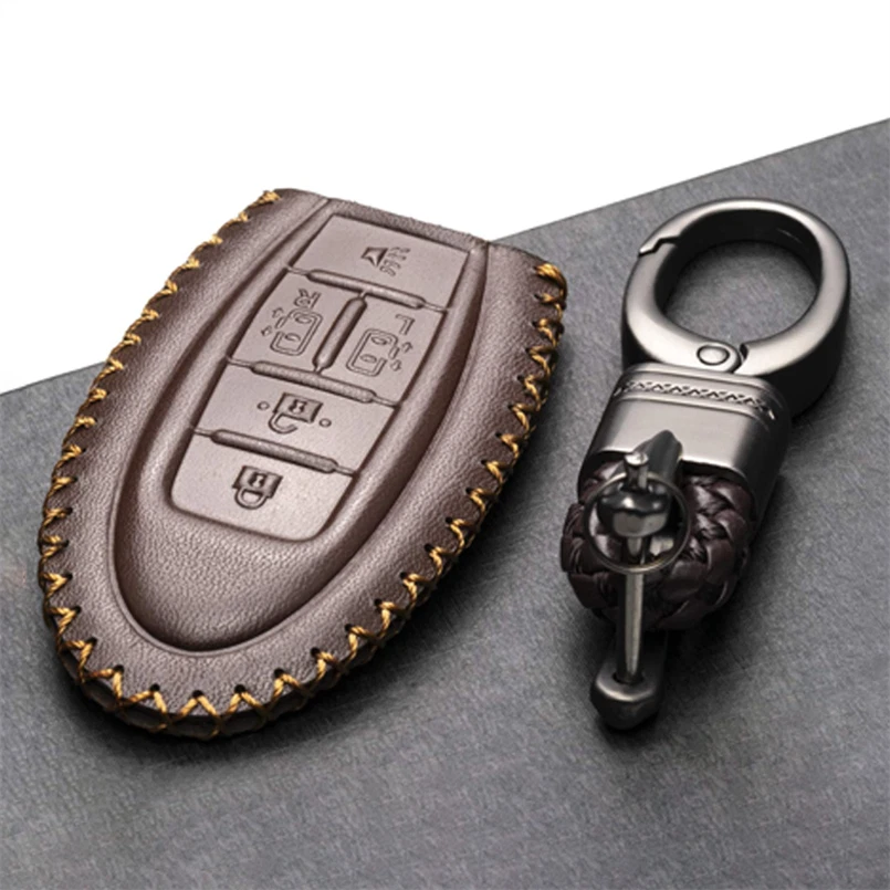 Leather Remote Start Car Key Case Fob Cover Shell For Nissan Quest 2011 - 2015 - Image 3 of 4