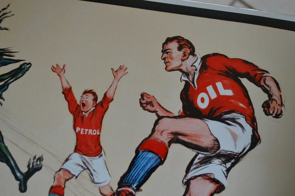 Plaque émaillée SHELL huile Football garage pétrole enamel sign emailschild - Photo 2/4