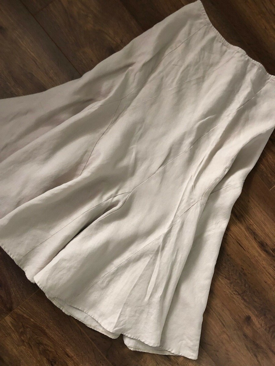 Jupe Longue Lin Femme John Lewis Noir Taille 8 - Coupe A-Line