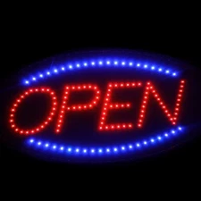 Animated Motion Running LED Business OPEN Sign + On/Off Switch Bright Light Neon