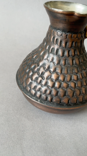 Unique Honeycomb Textured Copper Pot - Rustic Charm for Foodies and Coffee Lover - Video 1 of 1