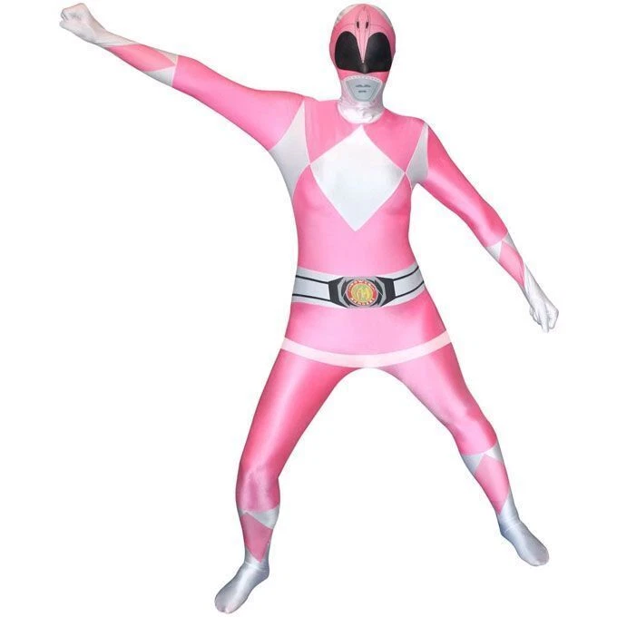 Adulto Rosa Power Ranger Morphsuit Mujeres Superhéroe Disfraz Piel Traje Zentai M-XXL Foto 2 de 4