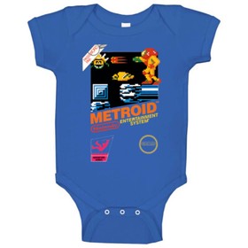 Metroid Retro Nes Box Art Baby One Piece