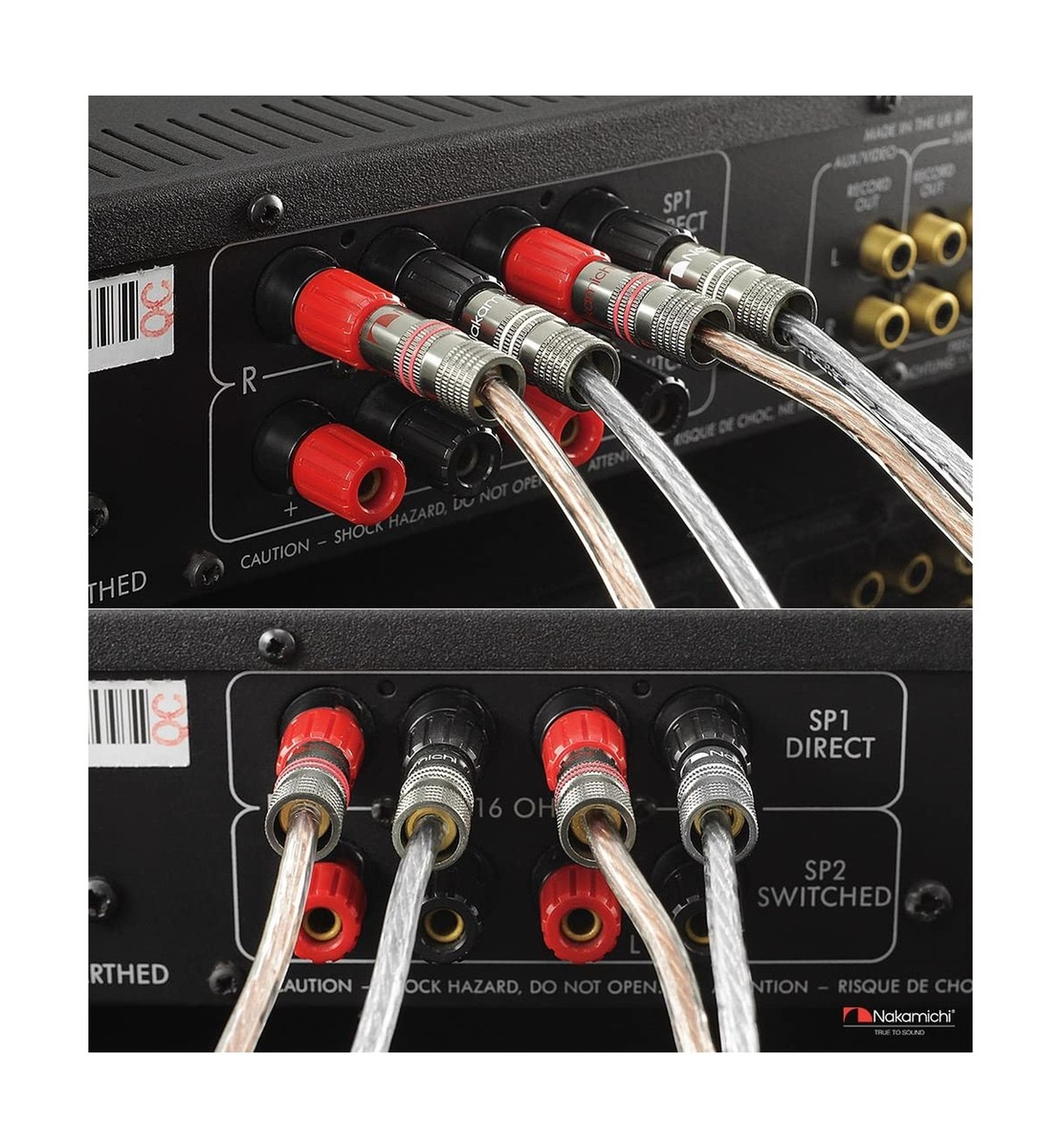 Spine A Banana Nakamichi Placcate Oro 24k - Connettori Per Altoparlanti Hi-Fi 4mm 8 Pezzi - Foto 3