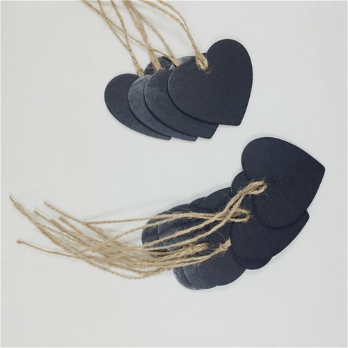 10 Pieces Wooden Heart Hanging Chalkboard Memo Message - Picture 4 of 6