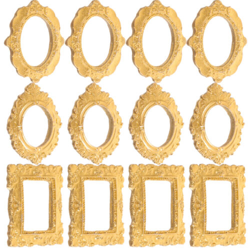 15Pcs Photo Frame Resin Gold Decor Decorative Mini Vintage Picture Frames