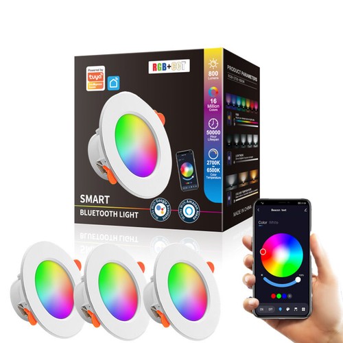 10X 10W 4inch RGB CCT LED Recessed Ceiling Light Bluetooth Downlight US - Picture 22 of 23