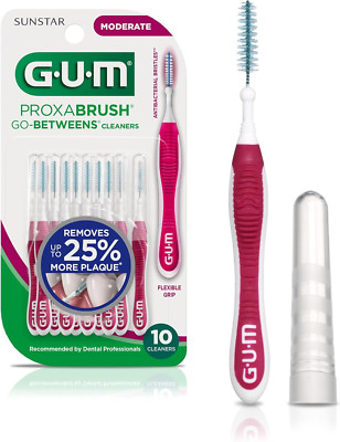 GUM Proxabrush Go-Betweens - Moderate - Interdental Brushes - Soft Bristled Dent