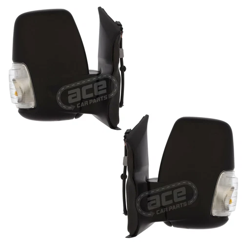 Power Folding Short Arm Wing Mirrors Ford Transit Mk8 Van 2019-> 16w Bulb 1 Pair