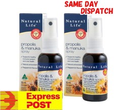 Natural Life Propolis  Manuka Honey Spray 30ml MGO280 UMF10 Relief Sore throats