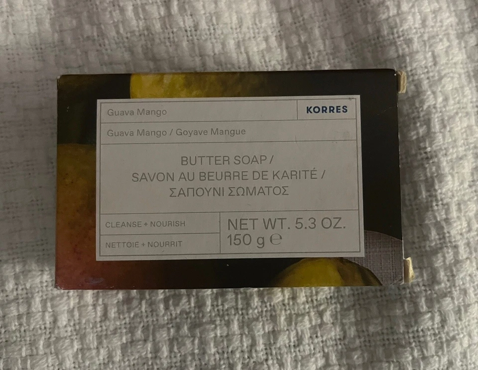 Мыло с маслом Korres GUAVA MANGO очищающее и питательное 5,3 унции EA - Изображение 4 из 4