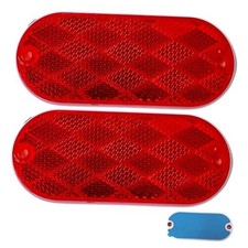 Oval Reflectors/Amber Self Adhesive Or Drill Mount Quick Mount SAE 13 DOT 2 Red