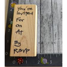 Stampendous Modern Invite N163 RSVP 2006 Rubber Stamp Wood D40