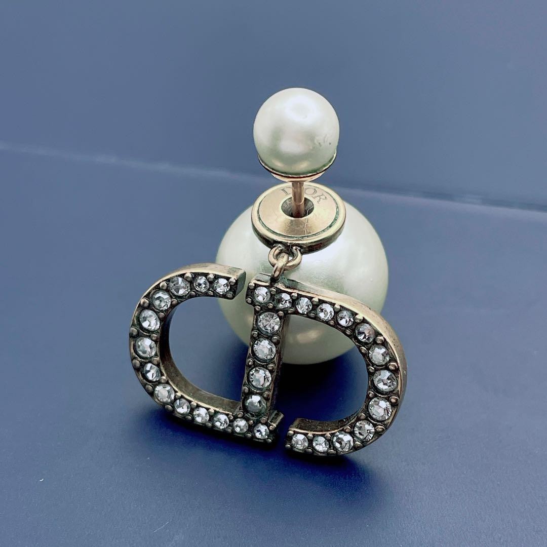 Dior Tribal Pearl Stone Single Earring Statement Jewelry