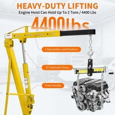 2 Ton 4400lbs Folding Engine Hoist Hydraulic Cherry Picker Shop Crane Hoist Lift