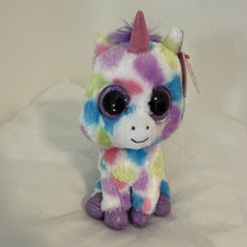 TY Beanie Boos 2014 Wishful Spotted Unicorn 6" Soft Plush Glitter Eyes NWT