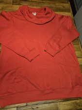 Vintage Cottage Core Large Pockets Cowl Neck Sweatshirt Long Sleeve Blair Sz L