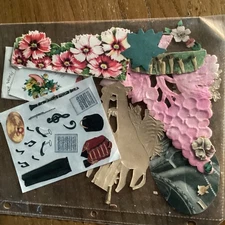 SCRAPBOOKING / Mixed Media Vintage Paper Items/Die Cut/Victorian/