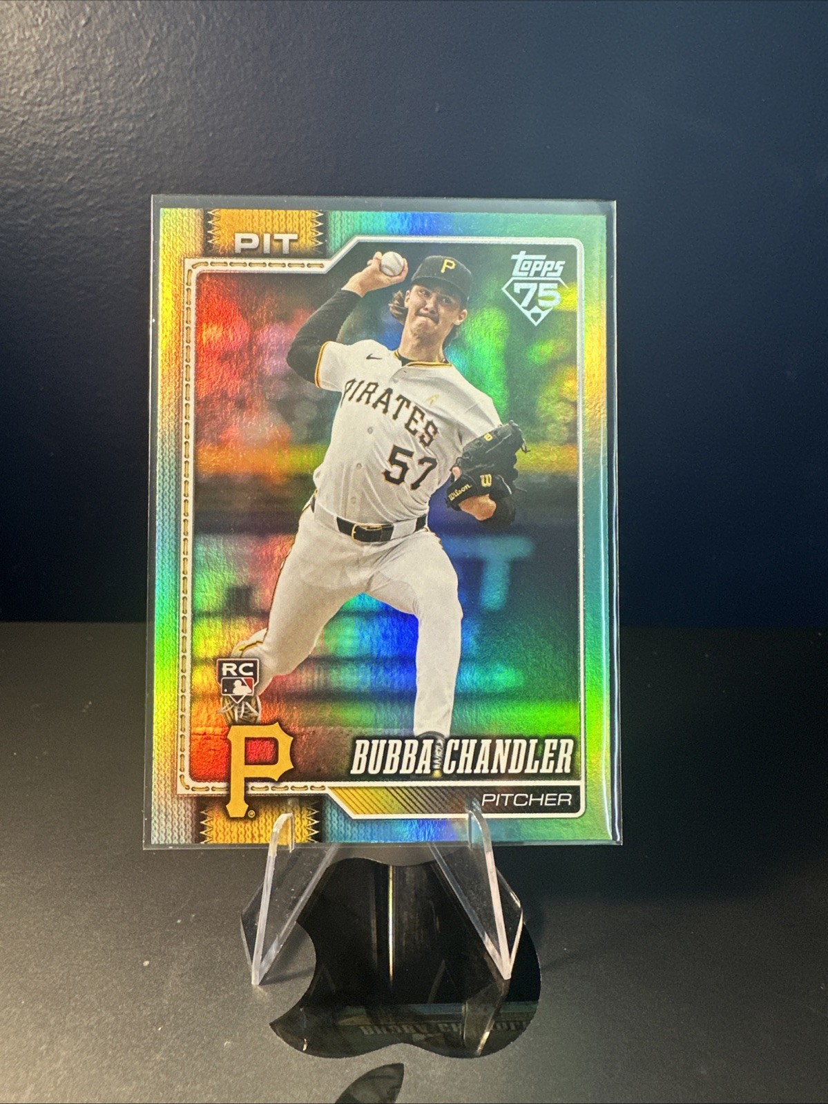 Bubba Chandler 2026 Topps Series 1 Aqua Rainbow Foil RC #283 Pirates SSP 1:500