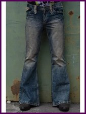 Retro Mens Bell Bottom Jeans Slim Fit Flared Denim Pants 60s 70s casual Trousers