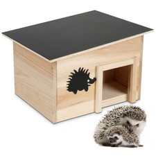 Wooden Hedgehog Hibernation House Large Solid Garden Shelter Home Food Nest Box