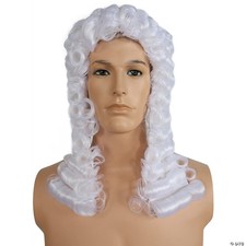 Lacey Costume Judge Wig White Curly LW-593WT Colonial Style Costume Hair 105