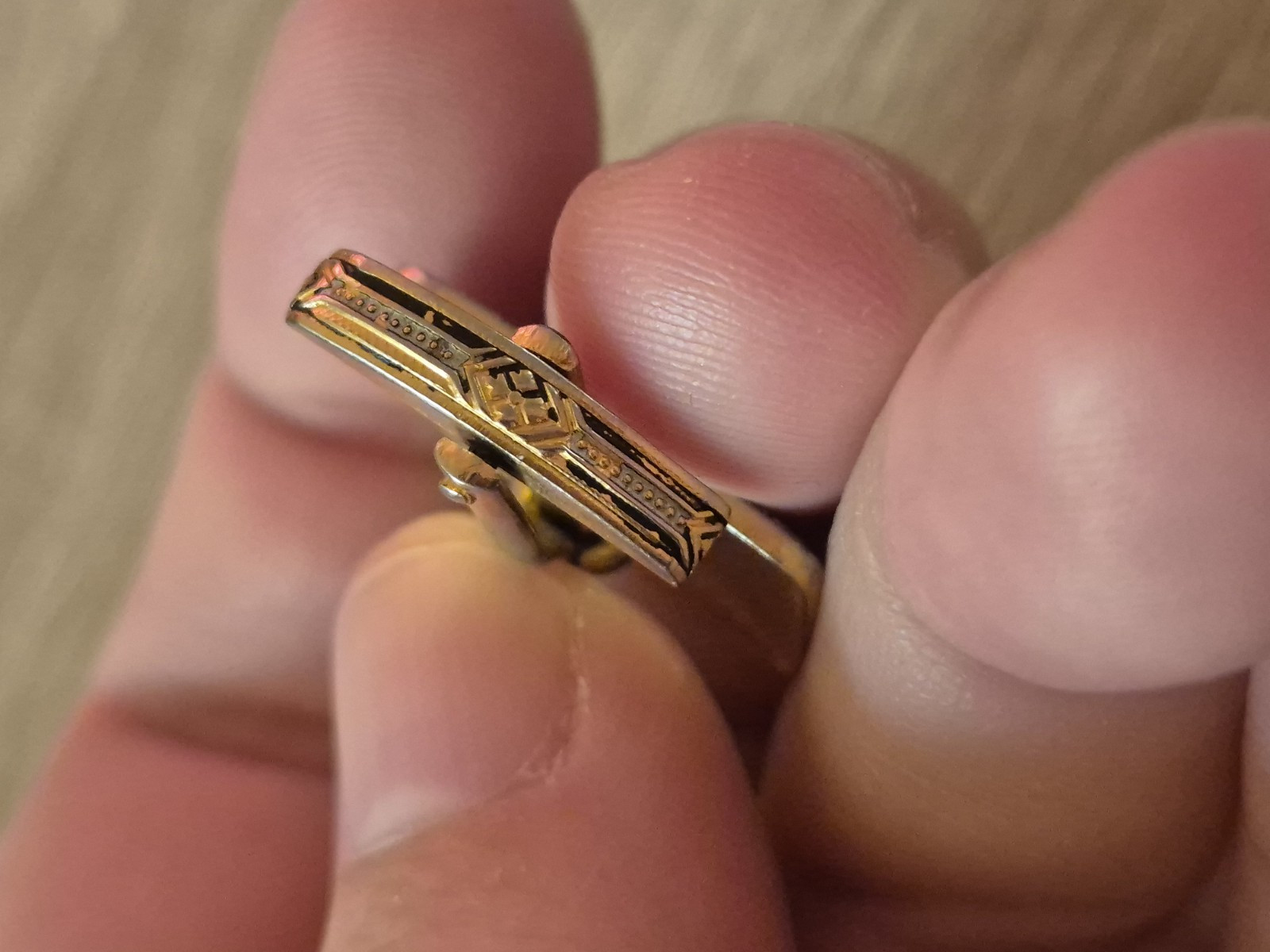 Vintage Damascene Rectangular Cufflinks - image 6