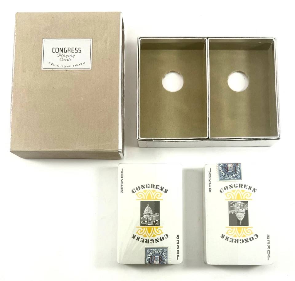 Cartas de baralho vintage Schlumberger Congress baralho duplo com selos a óleo - NOVO - Imagem 3 de 4