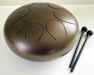 Steel Tongue Drum 10 inch 8 Note Asmuse Handpan Set Mallets Case Book Meditation
