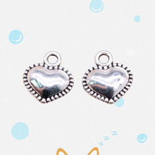 90 Pcs Multicolor Tibetan Silver Heart Charms 13X11MM Diy Jewelry Making L10745