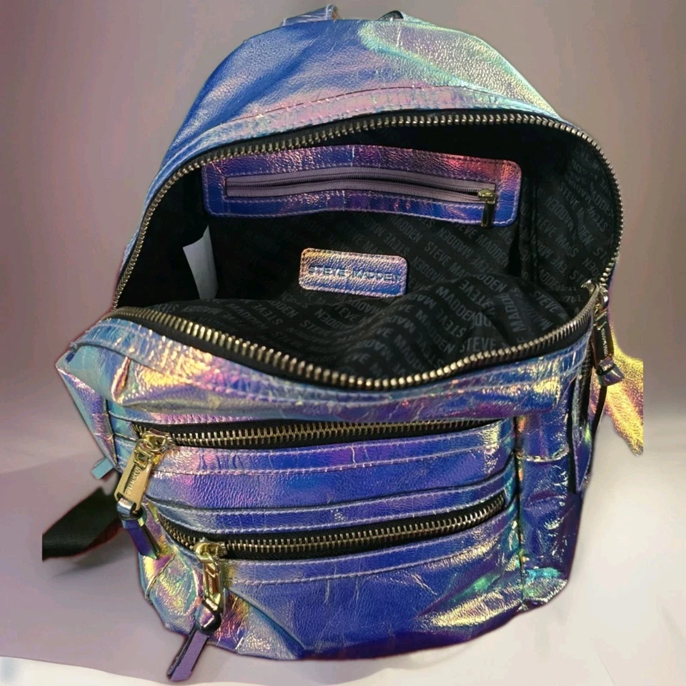 Mochila Iridiscente Steve Madden - Tamaño Completo - Nueva con Impresionante... Foto 3 de 4