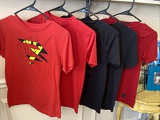 5 Piece Under Armour Nike Boys YLG Tee Tshirt Lot Bundle GUC - Red