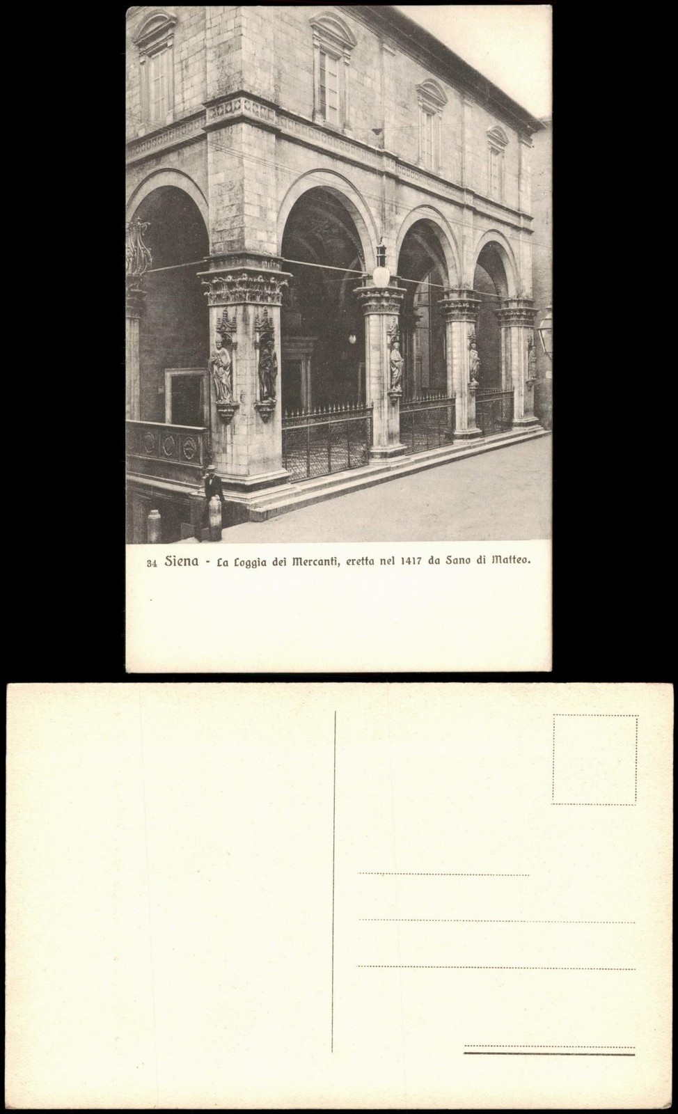 Siena La Loggia dei mercanti eretta nel 1417 da Sano di Matteo 1910