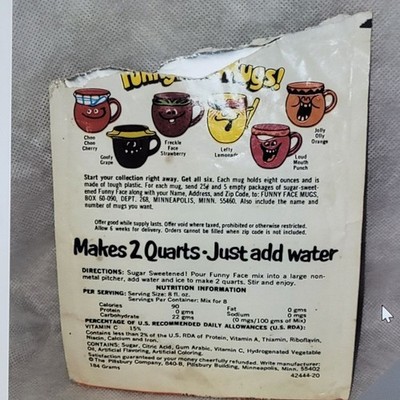 Vintage Pillsbury Funny Face Drink Mix Jolly olly orange 1977 | eBay