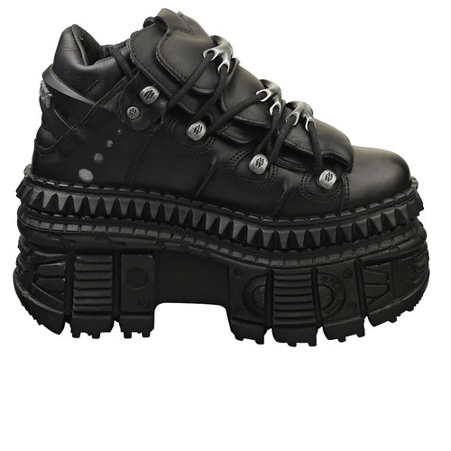 Nuevas botas de plataforma Rock M-wall106-s9 unisex en negro - 4 UK - Imagen 5 de 8