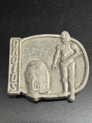 Droids R2-D2 C-3PO Kids Belt Buckle Star Wars Vintage Animated HTF RARE