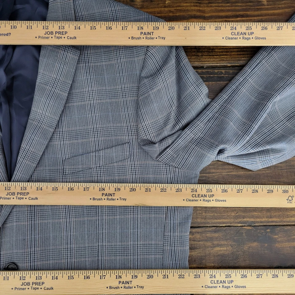 CLUB ROOM Men's Sport Coat Blazer Two Button Multi Color Plaid Poly Blend 46L - Image 3 of 4