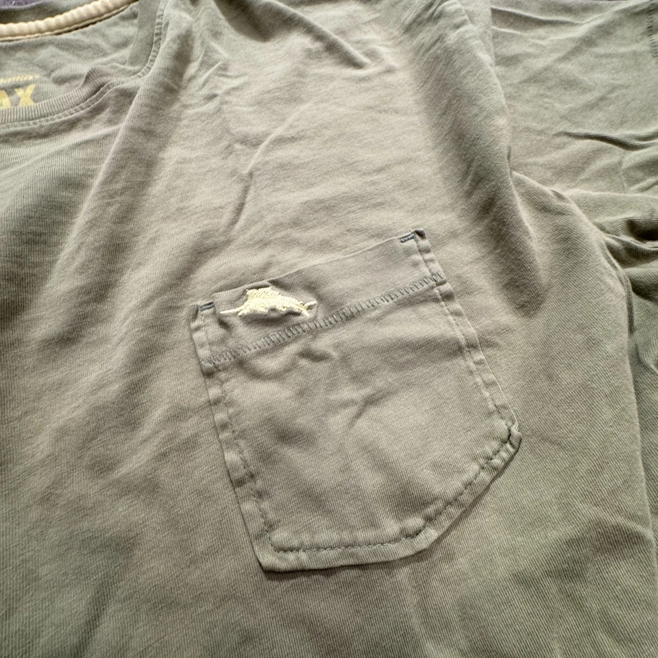 Tommy Bahama Shirt Mens Large Green Pocket Tee Logo Minimal Pima Cotton Casual - Image 3 of 4