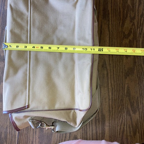 Vtg Ralph Lauren Messenger Computer Bag Canvas With Removable Strap Tan Brown - Picture 12 of 13