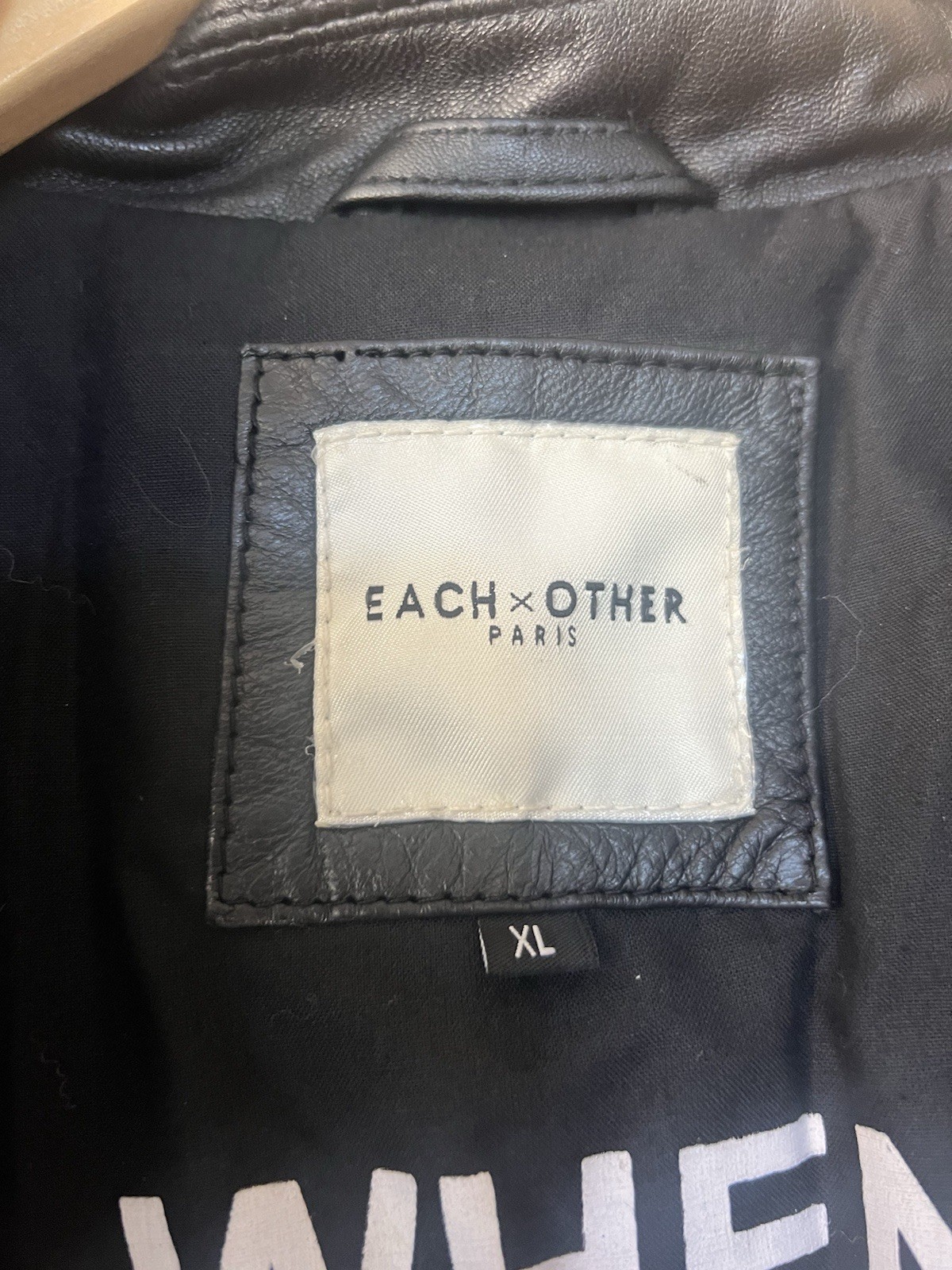 ALTRA Giacca di pelle nera nuova senza etichette Each Other Paris taglia XL 100% pelle di agnello