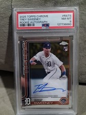 2025 Topps Chrome - Rookie Autographs Trey Sweeney #RA-TS (AU, RC) PSA 8