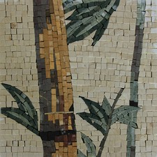 Palm Tree Trunk Continuous Design Home Art Decor Marble Mosaic