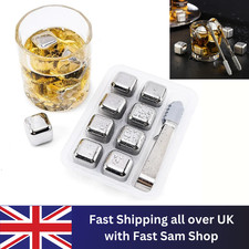 4/6/8 Stainless Steel Whisky Stones Reusable Ice Cubes Drink Chillers Cooling