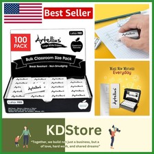 Bulk White Latex-Free Erasers   100-Pack for Smudge-Free Precision in School,...