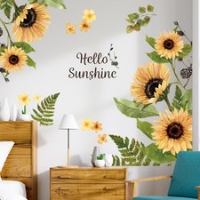 Small Sunflower Glass Wall Stickers for Home Office and Kids Room Walls
